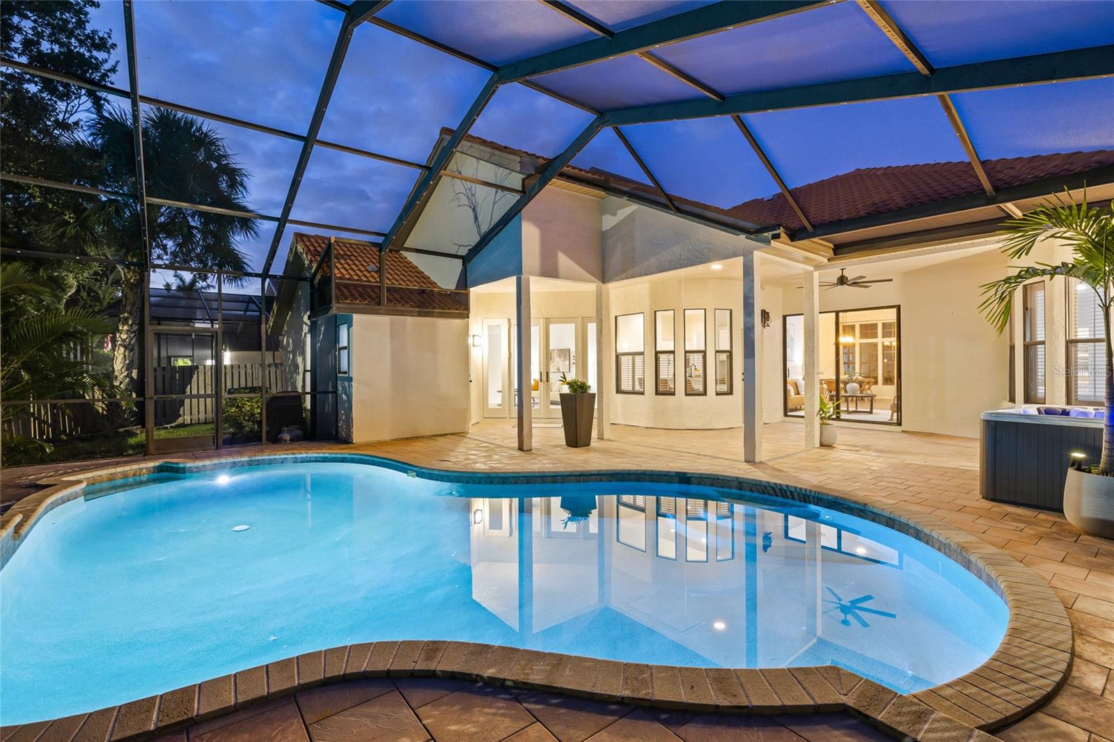 Gorgeous saltwater, heated pool and freestanding spa.