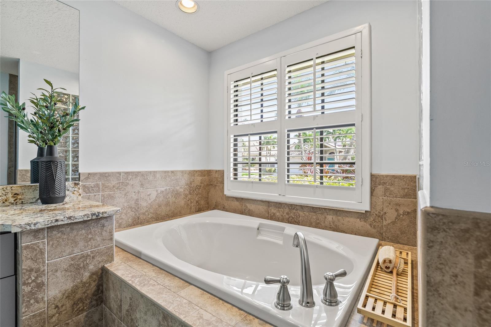 Soaking tub to calm and relax.