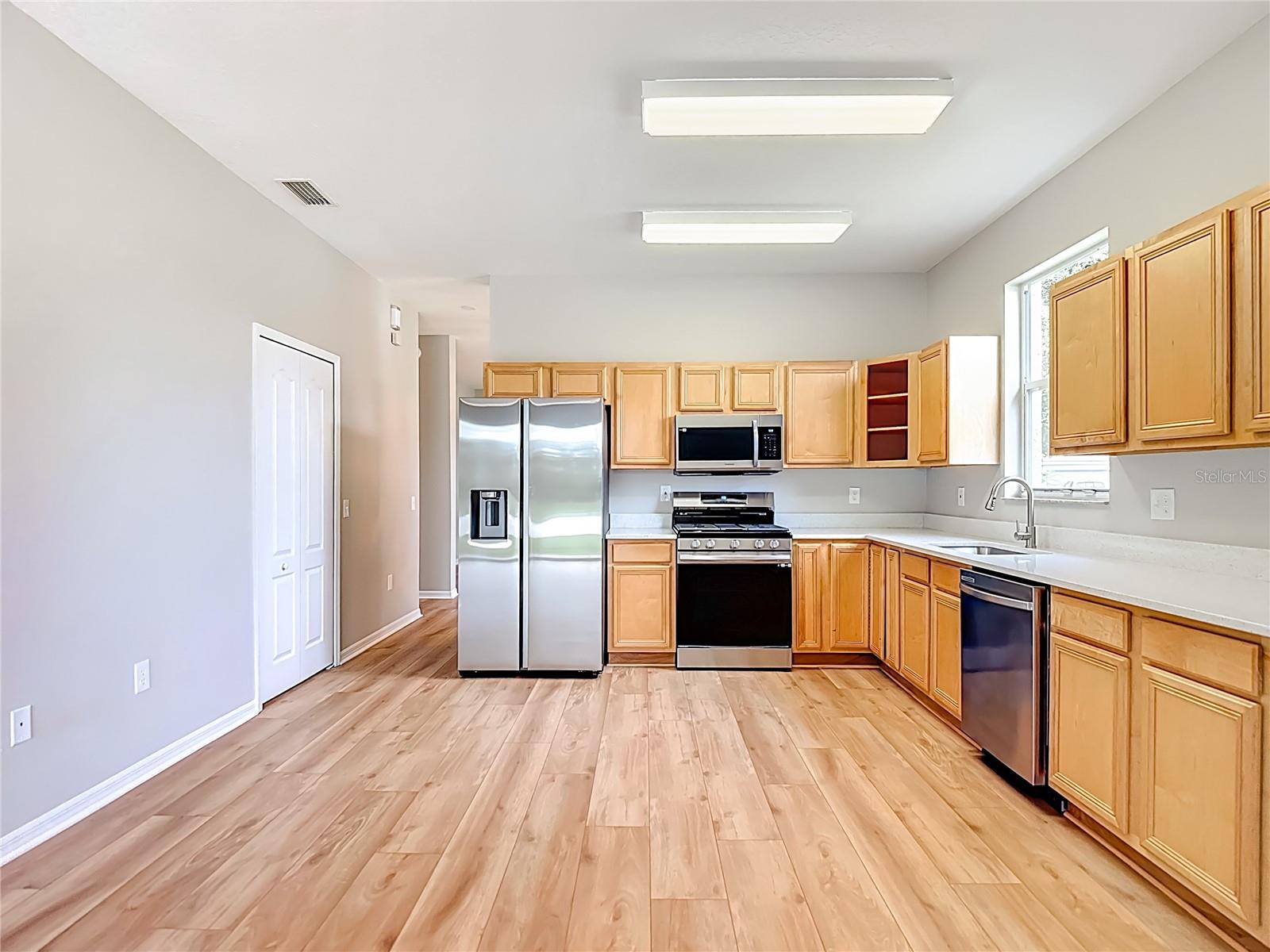 NEW appliances, counter, sink, faucet