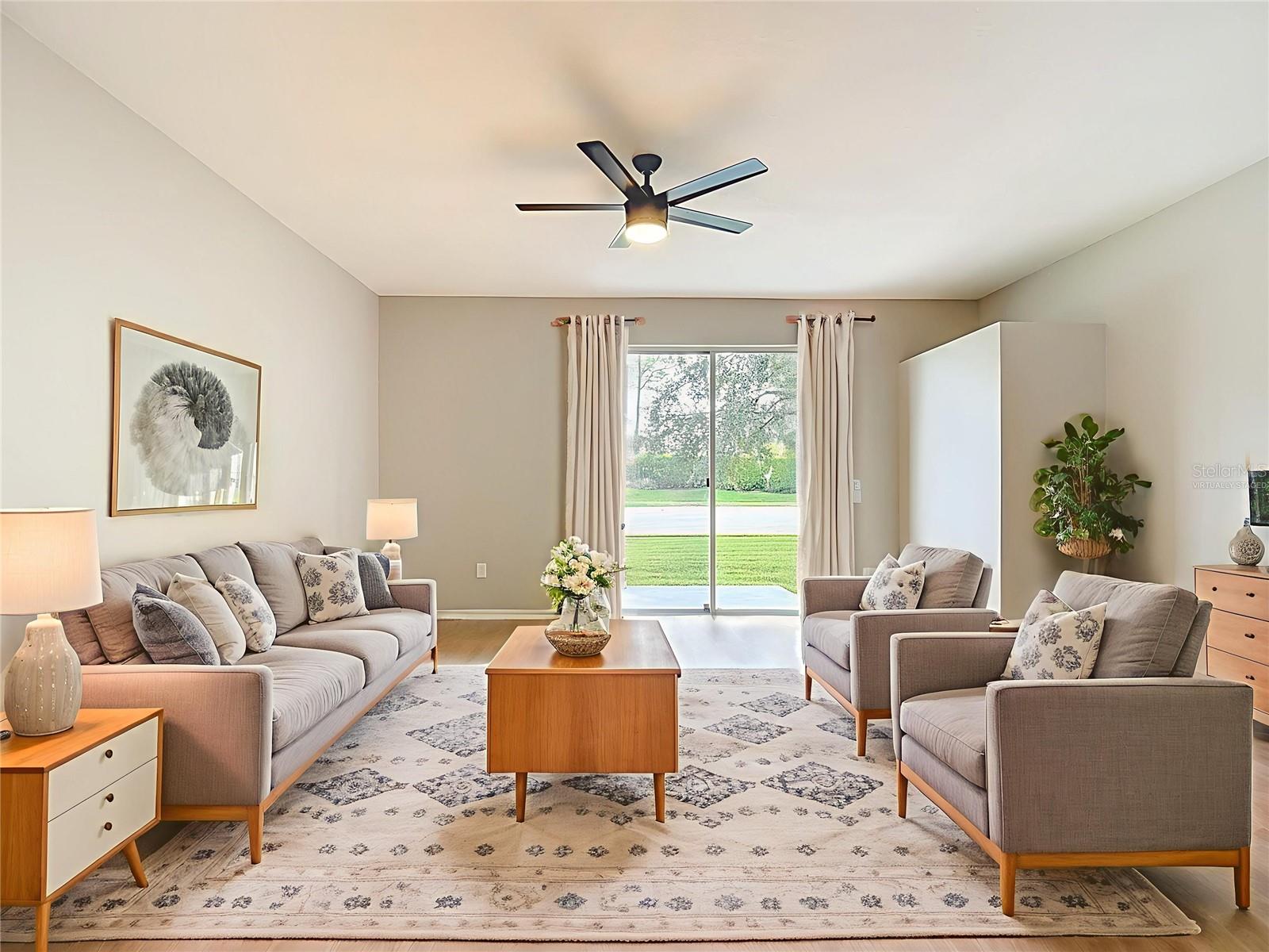 virtually staged family room