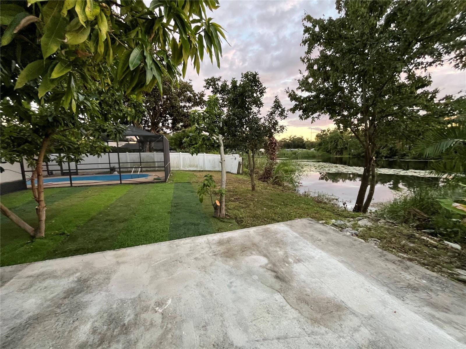 patio with Lakeview (not in a flood zone)