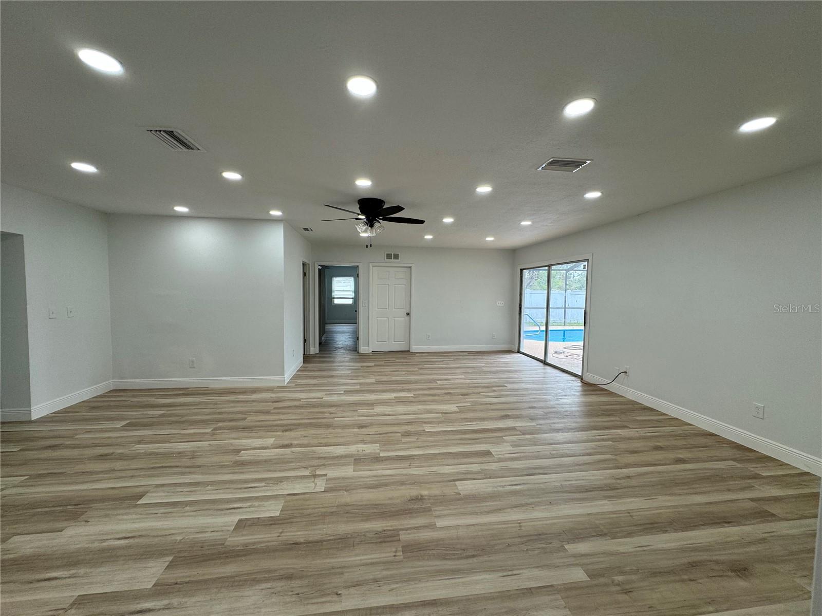 second living room and dining room area