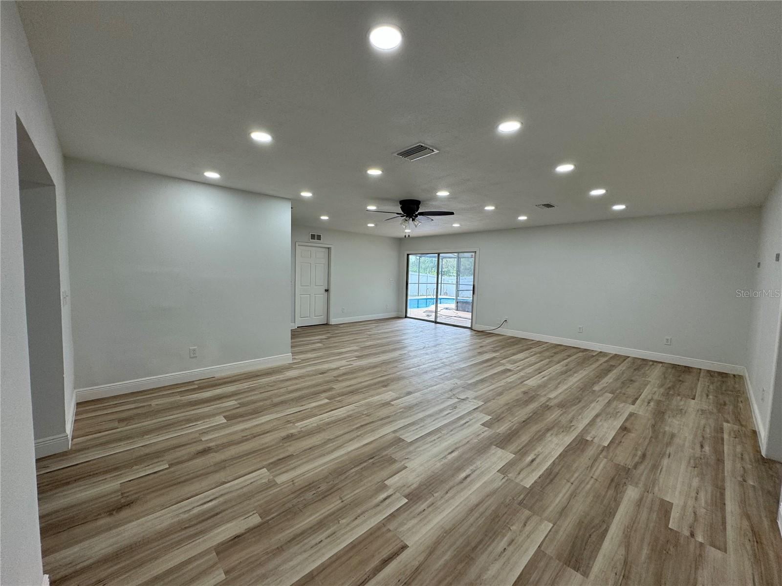 second living room and dining room area