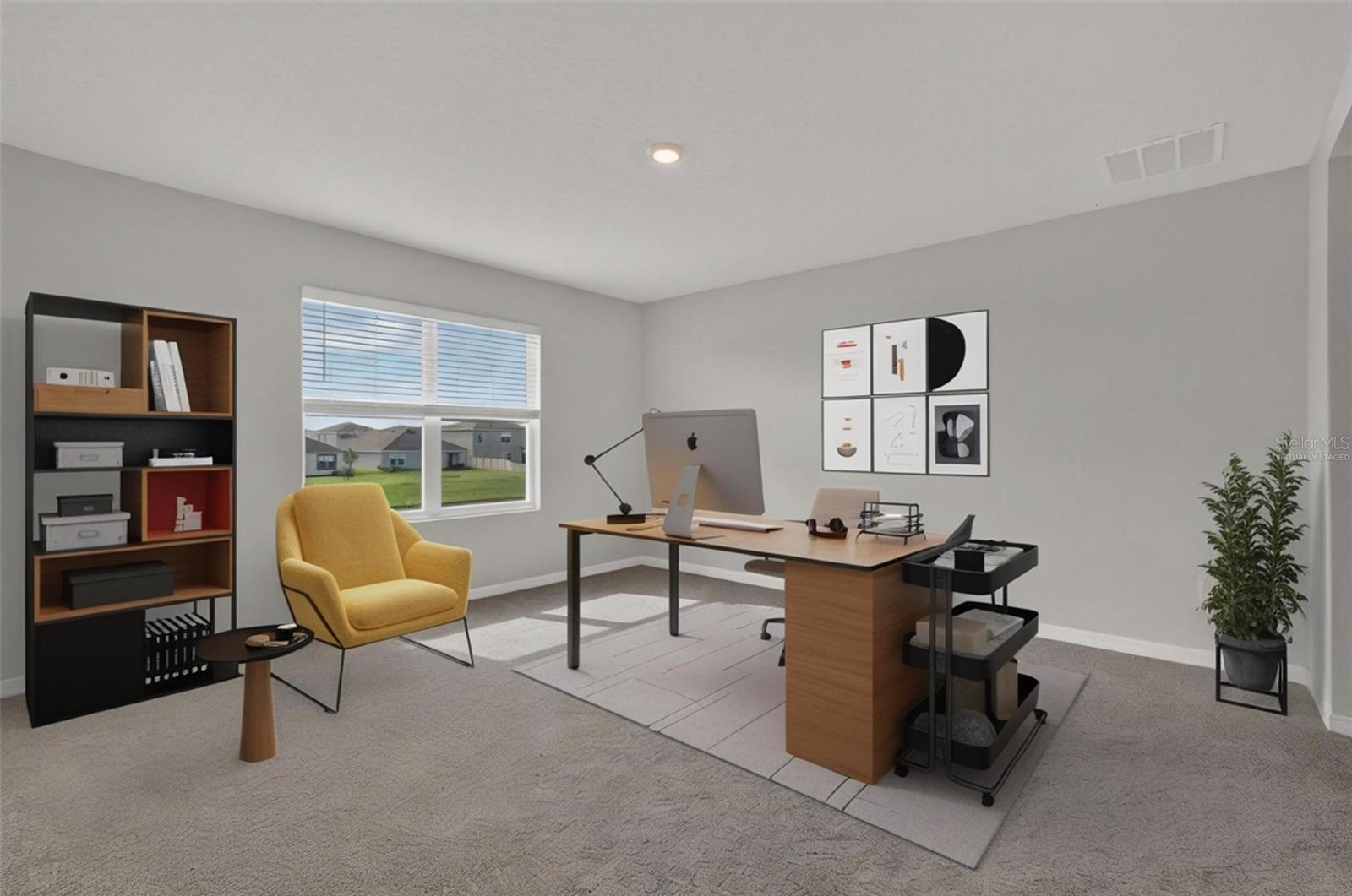 Virtually Staged- loft as office