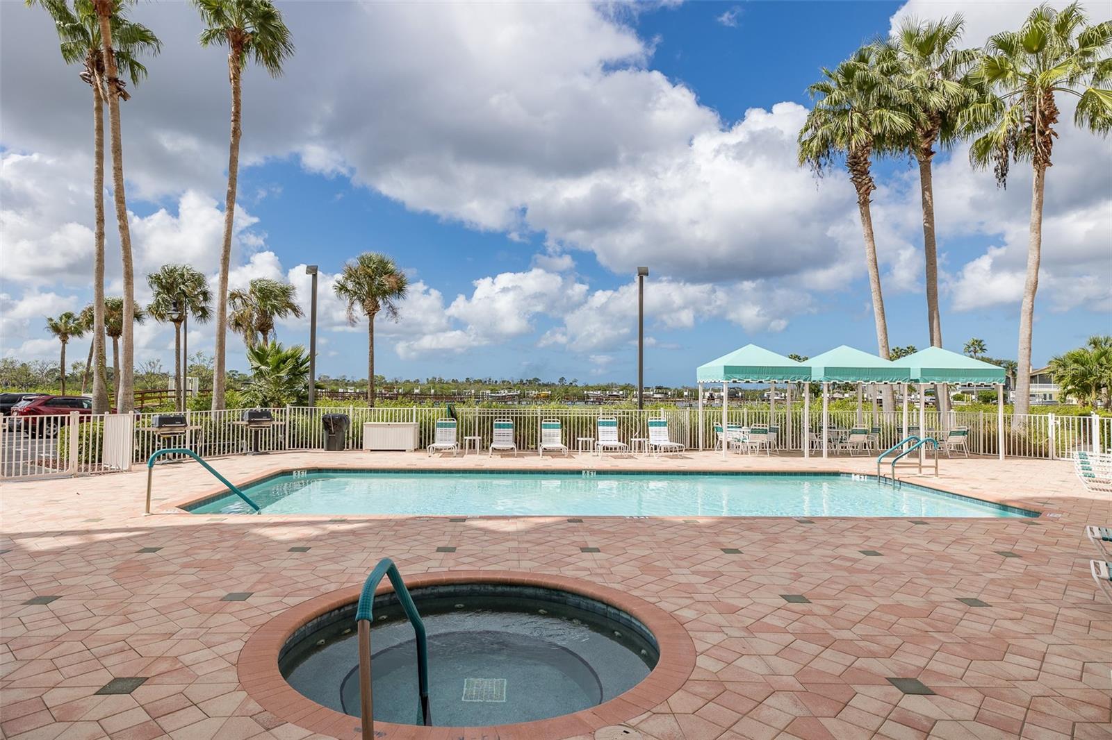 Heated pool and jetted hot tub