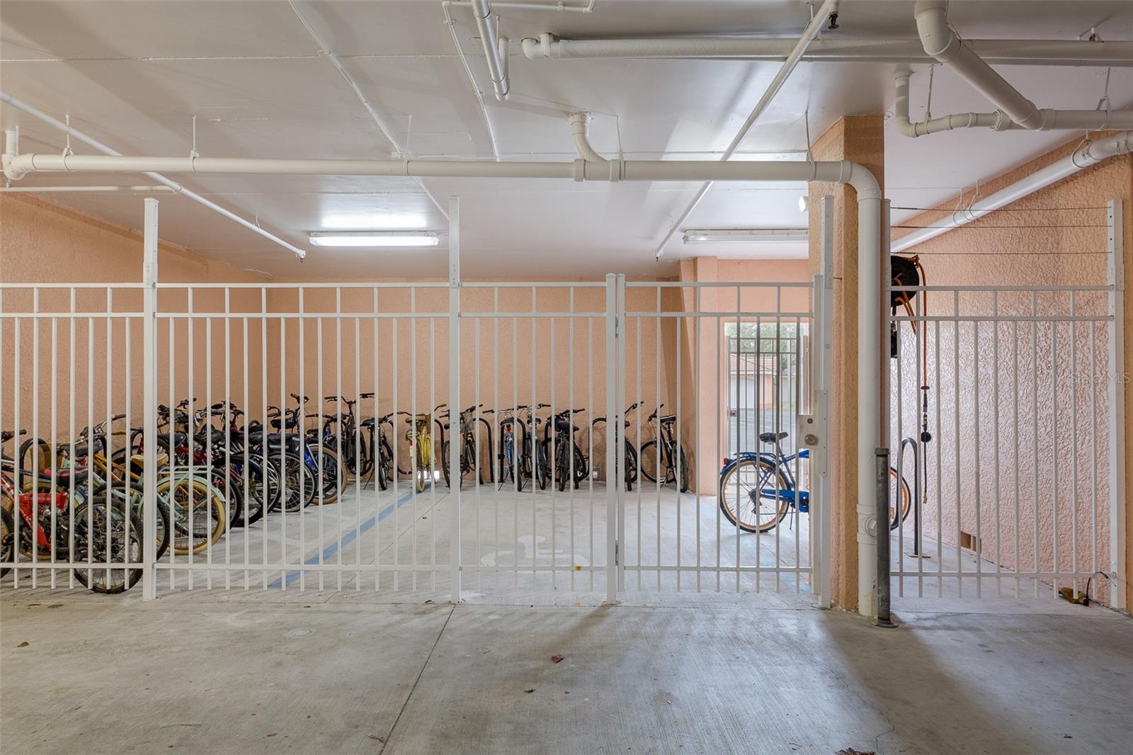 Secured Bike storage & bike tire air compressor