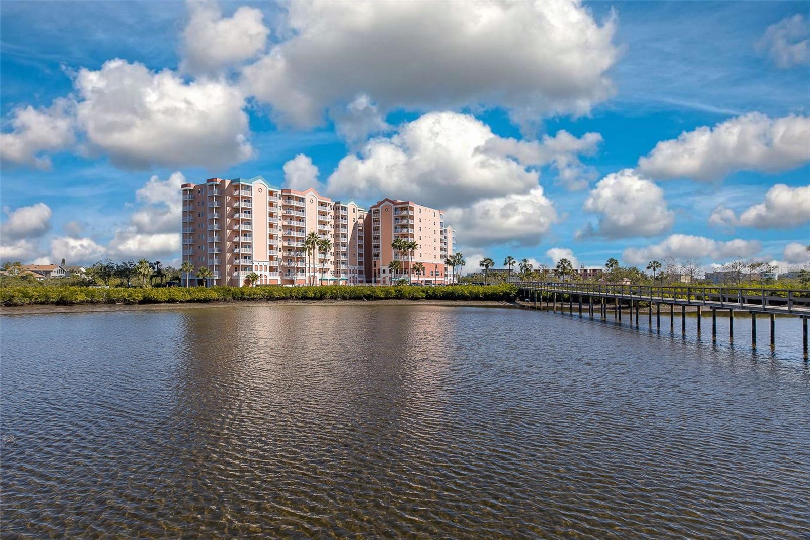 Seaview Place waterfront condominium building completed in 2008 with secured entry.