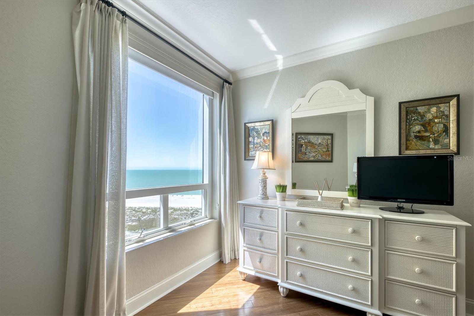 Beach view from bedroom 2