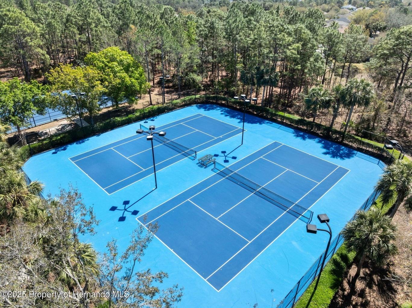 Aerial View Tennis Court
