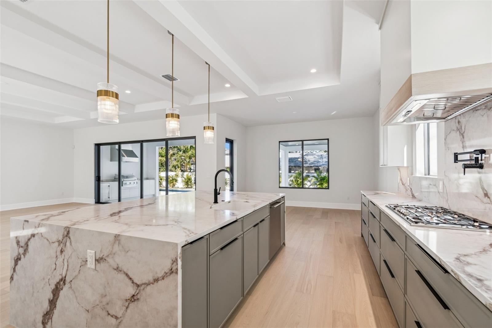 Custom pull out cabinetry throughout