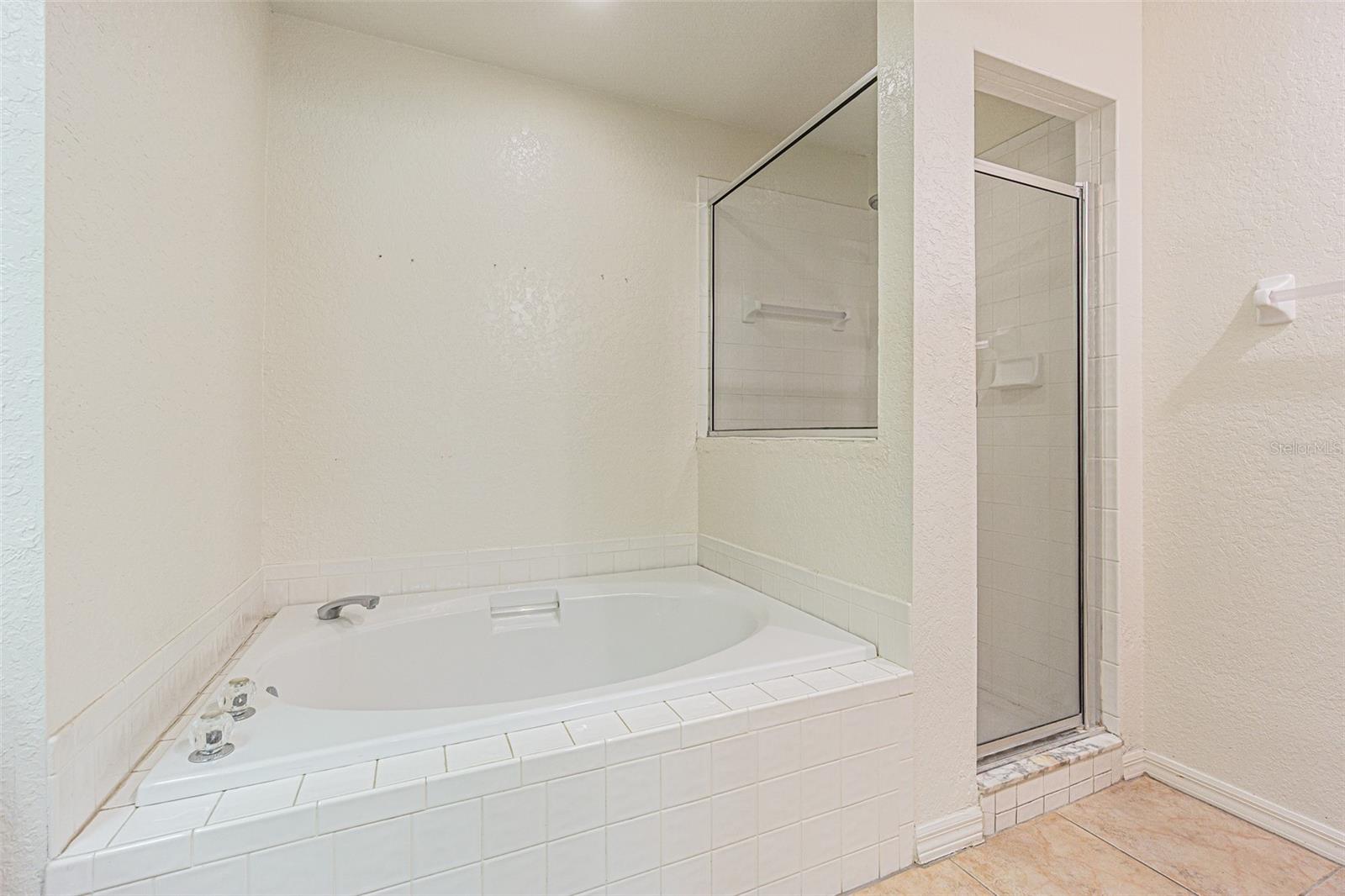Primary Bath Garden tub and separate shower
