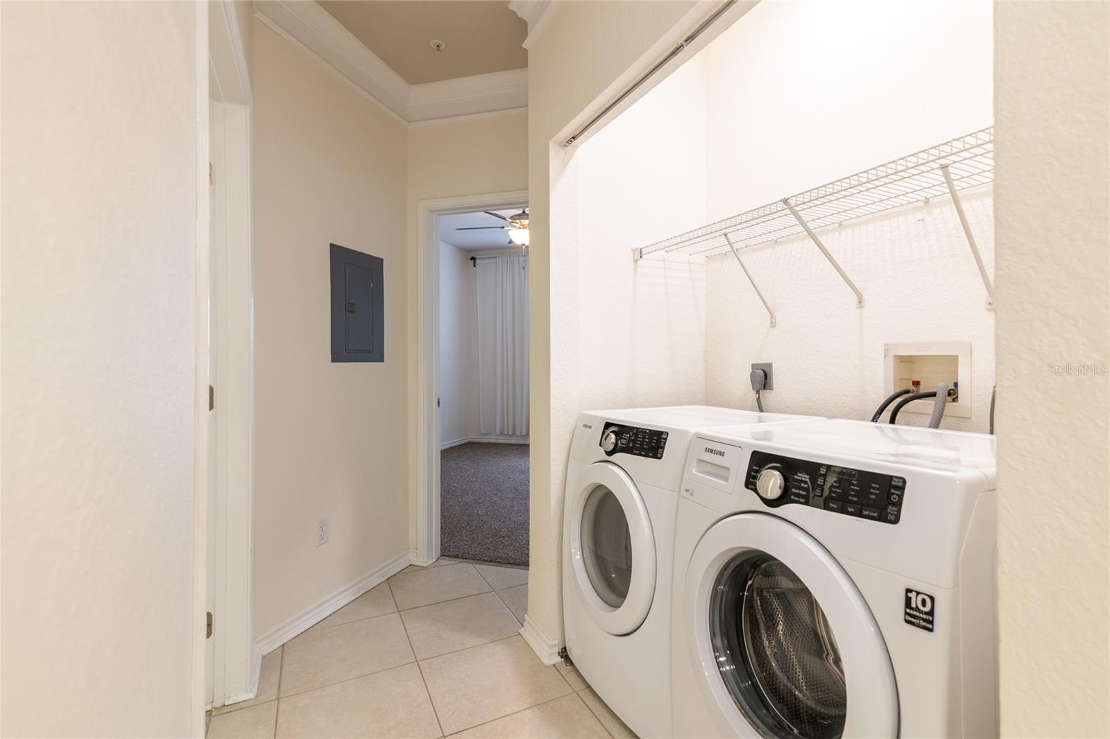 Hallway to Guest Bedroom, showing Laundry Closet