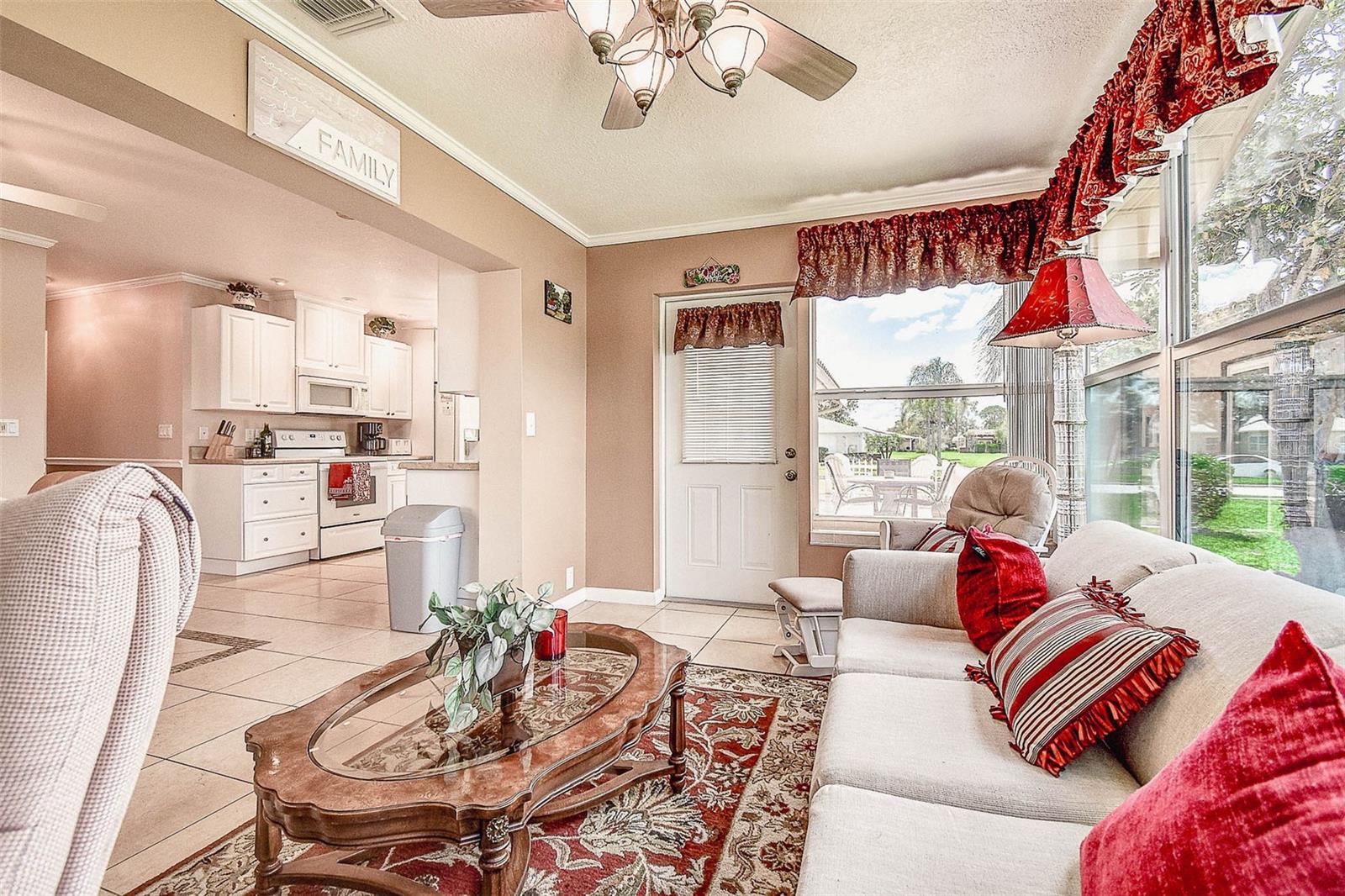 Family room opens to back deck
