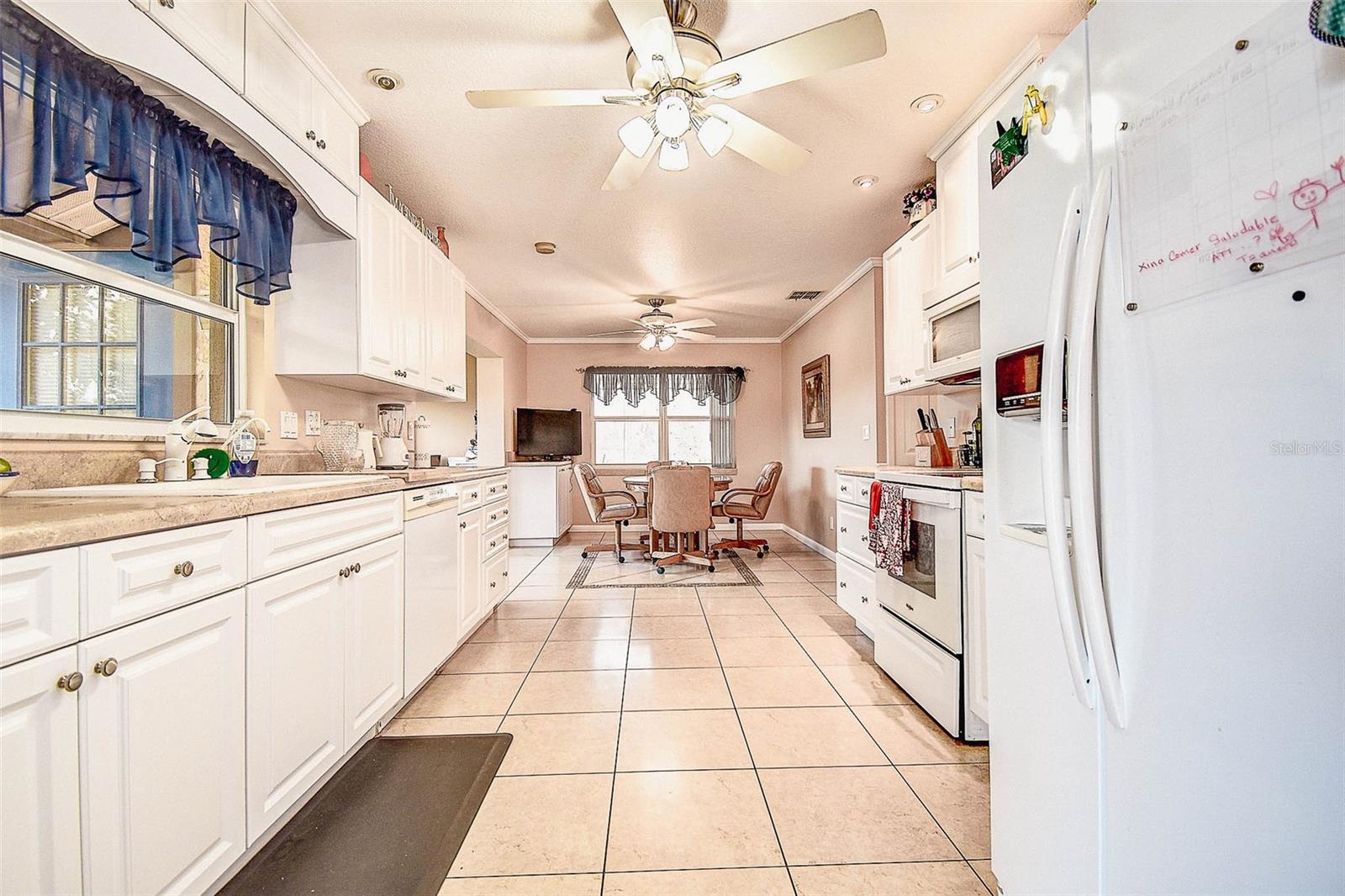 Galley kitchen with breakfast nook