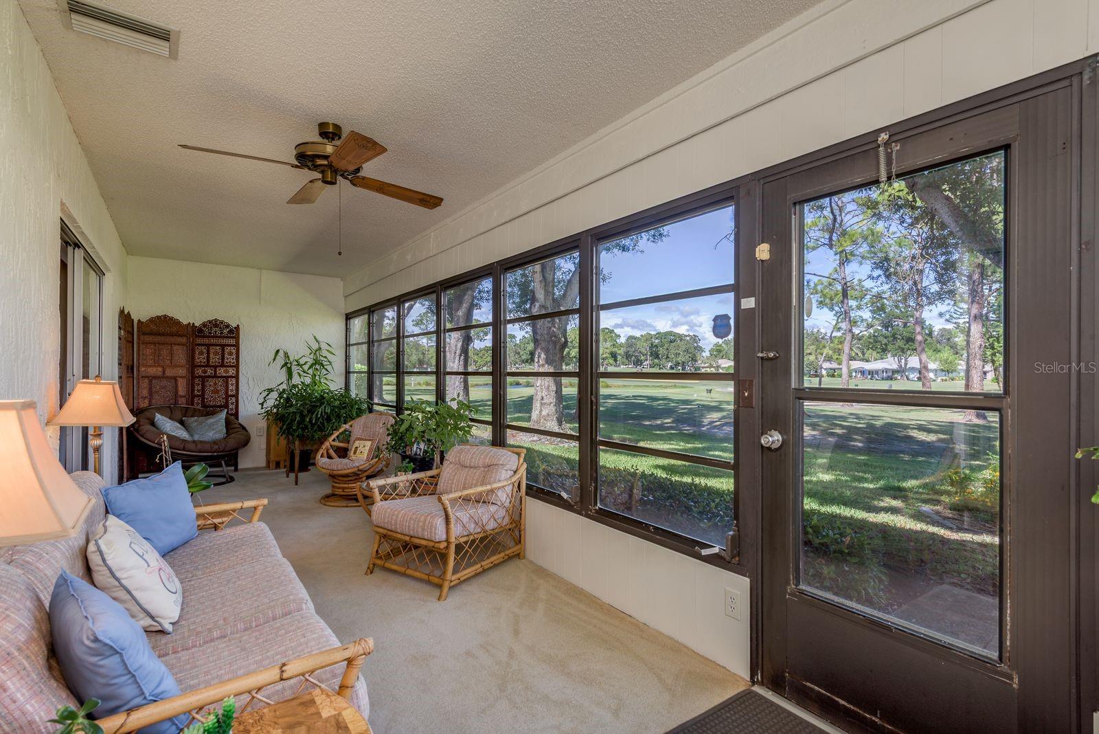 Sun room overlooking the golf course!