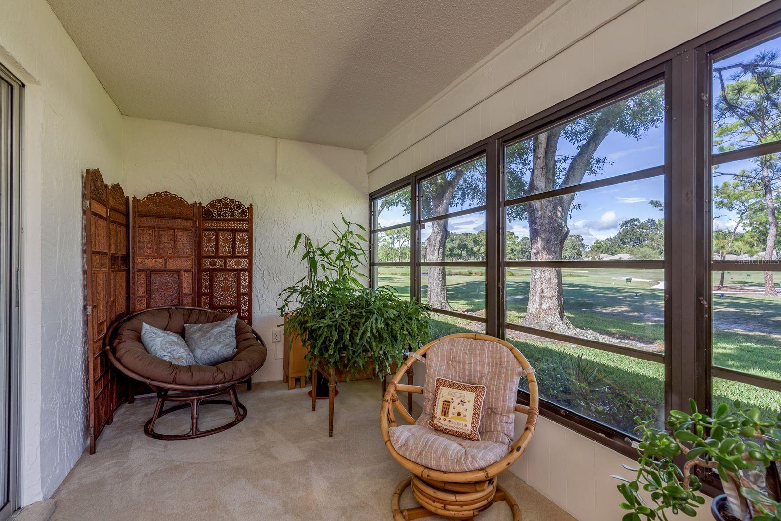 Sun room overlooking the golf course!