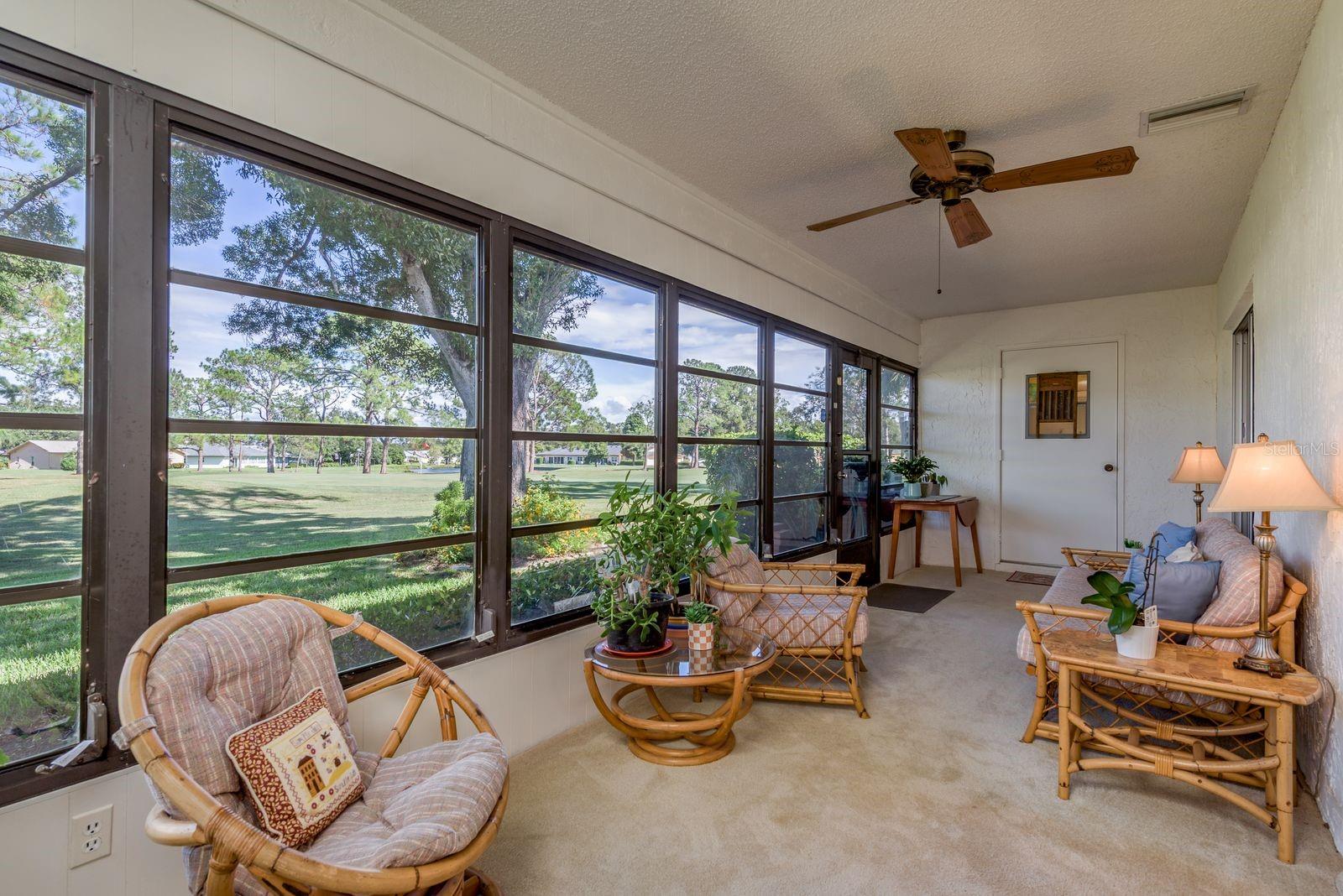 Sun room overlooking the golf course!
