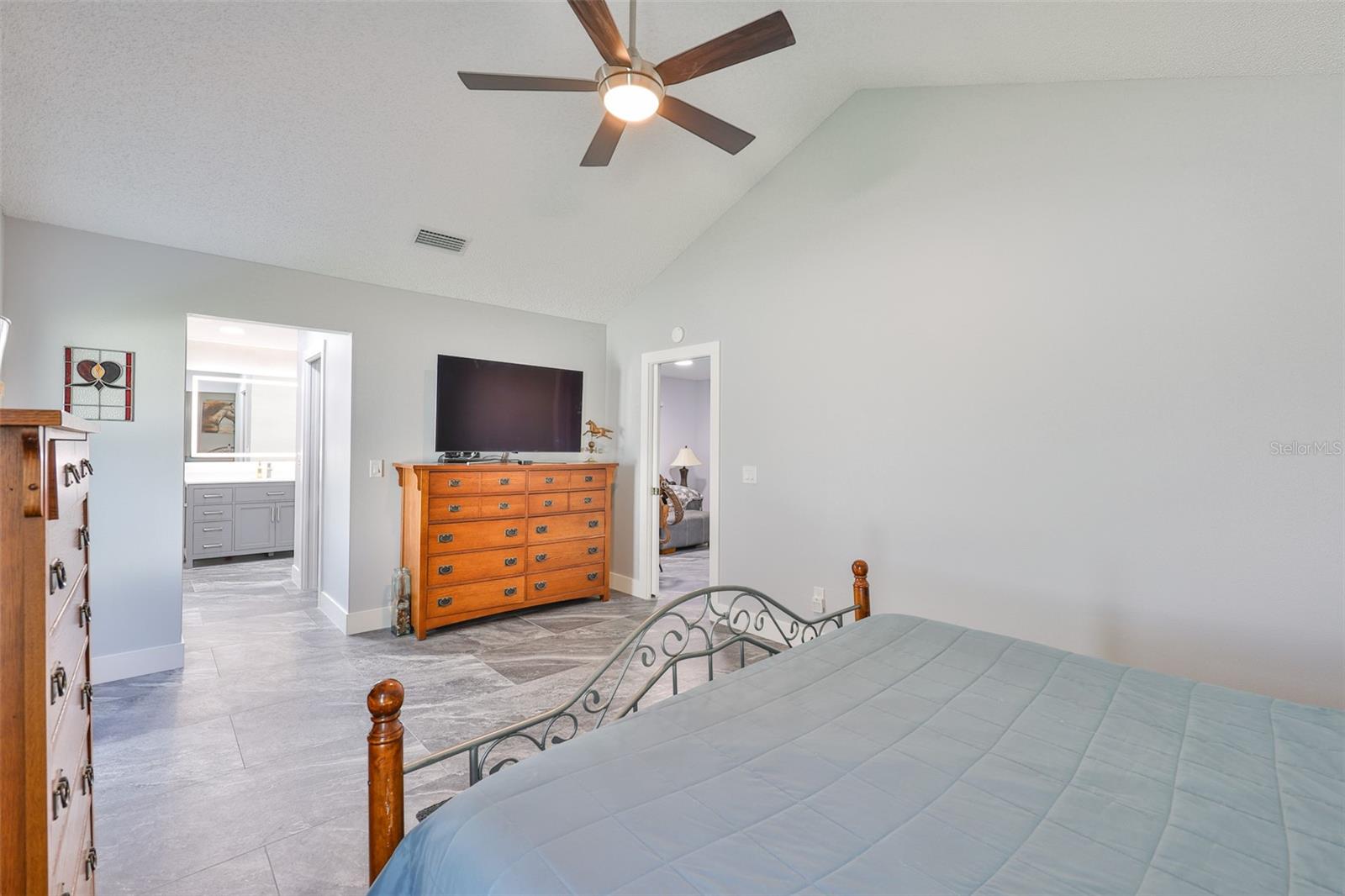 The master bedroom leads into an ensuite "spa-like" bathroom.