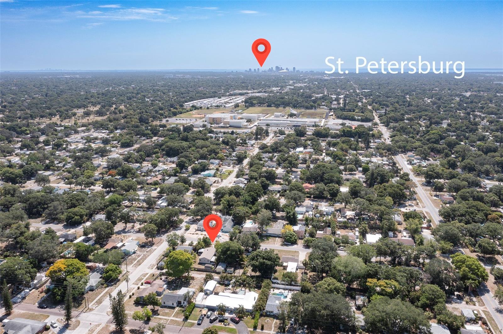 Looking east to St Petersburg