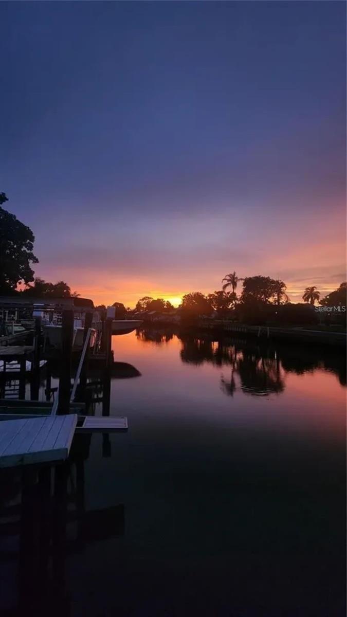Sunset down the canal