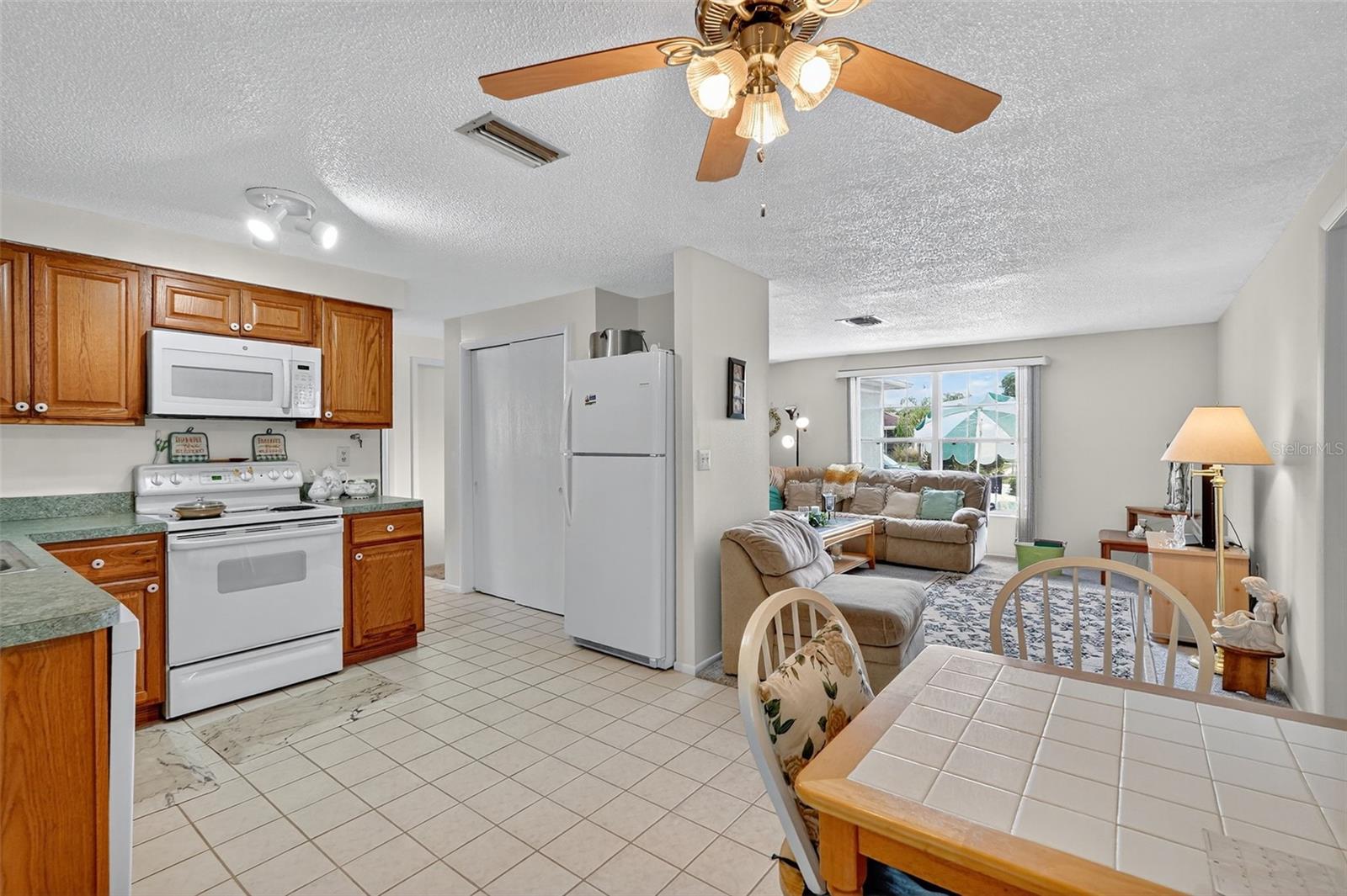 Kitchen overlooking the living room