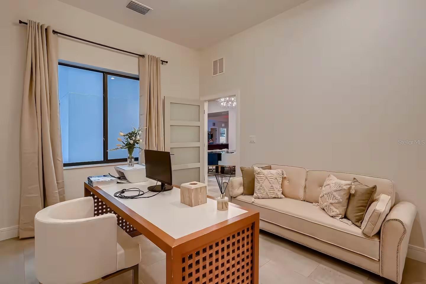 Bonus Room Being Used as an Office