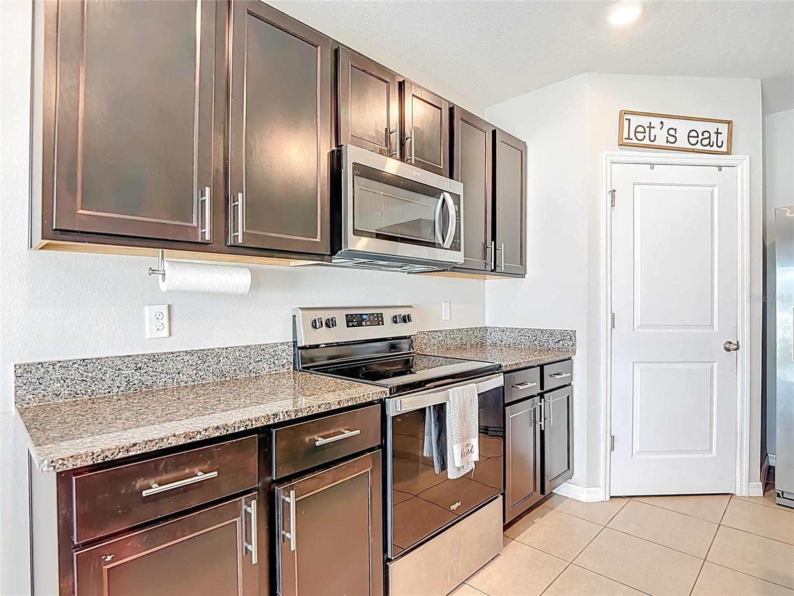 Kitchen with stainless steel appliances