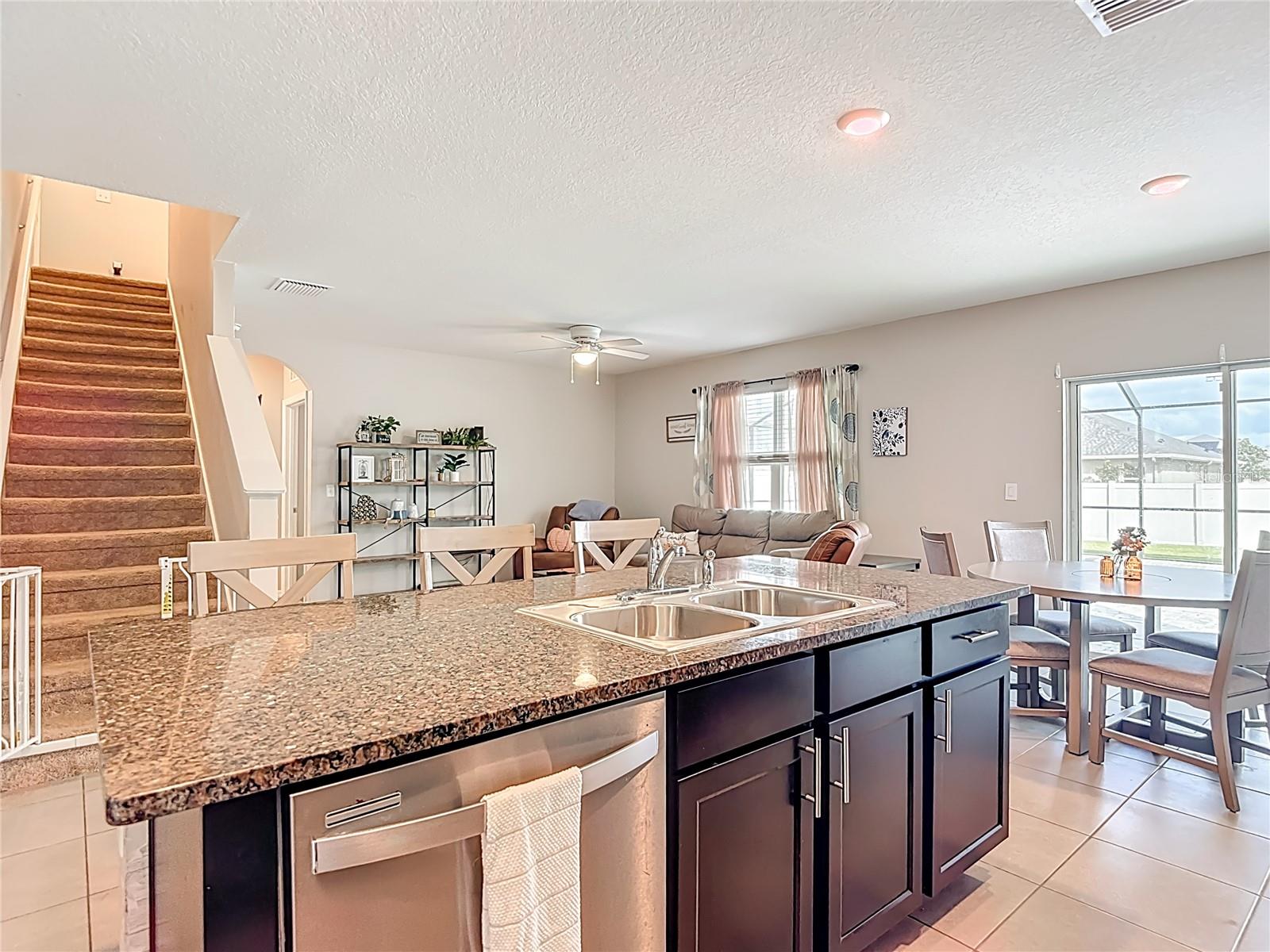 Kitchen with granite counter tops