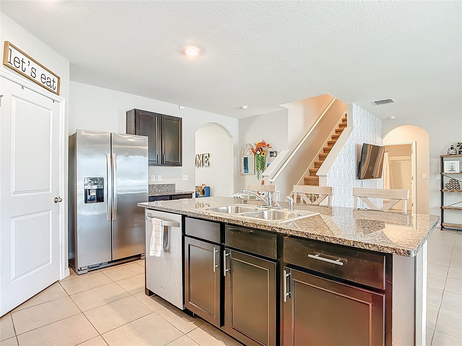 Kitchen with stainless steel appliances