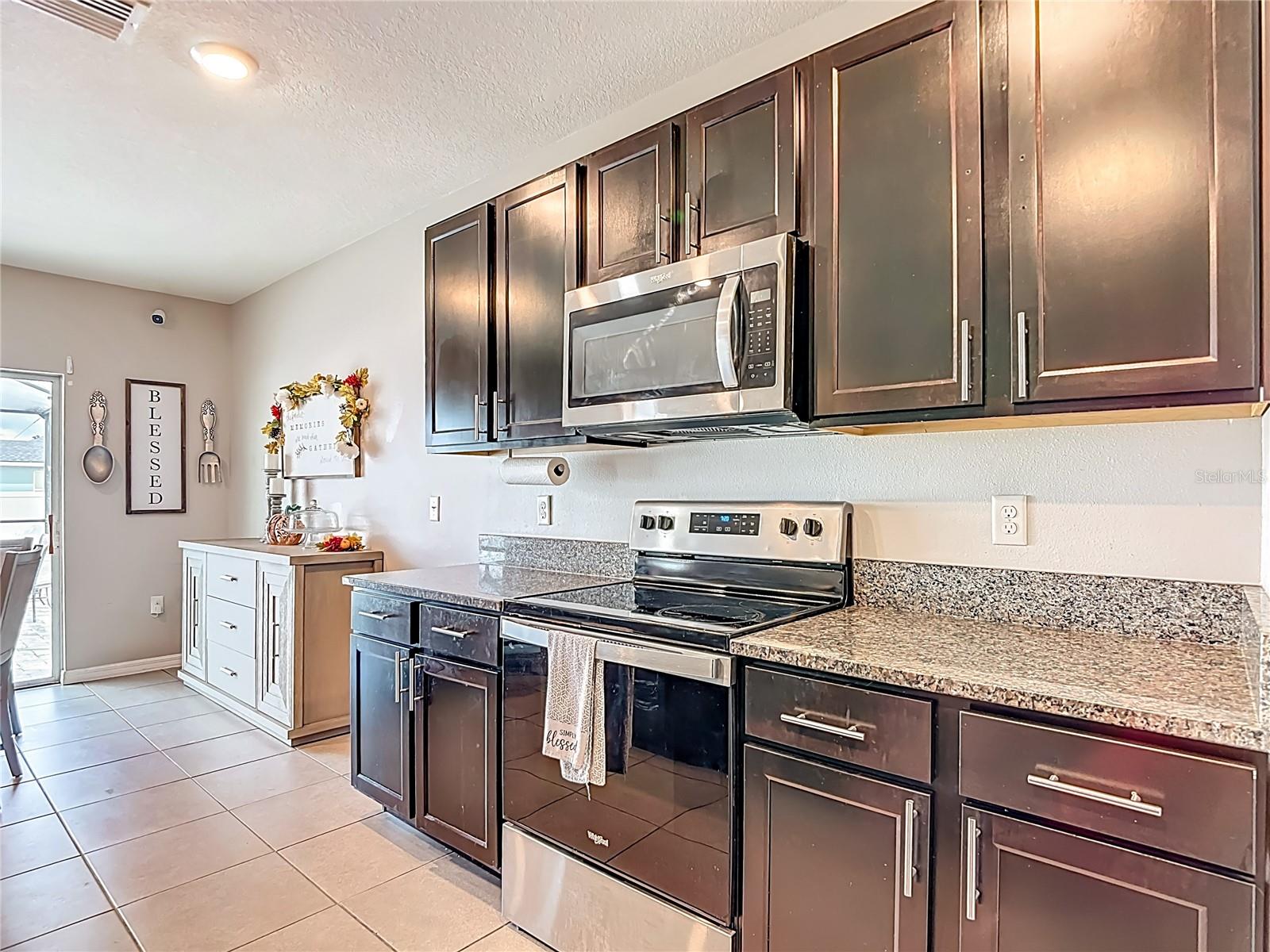 Kitchen with stainless steel appliances