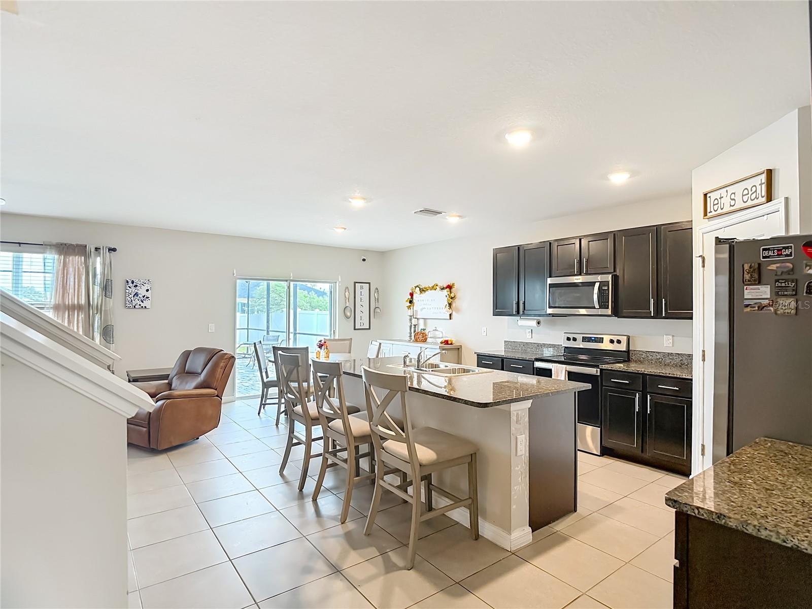 Kitchen with stainless steel appliances