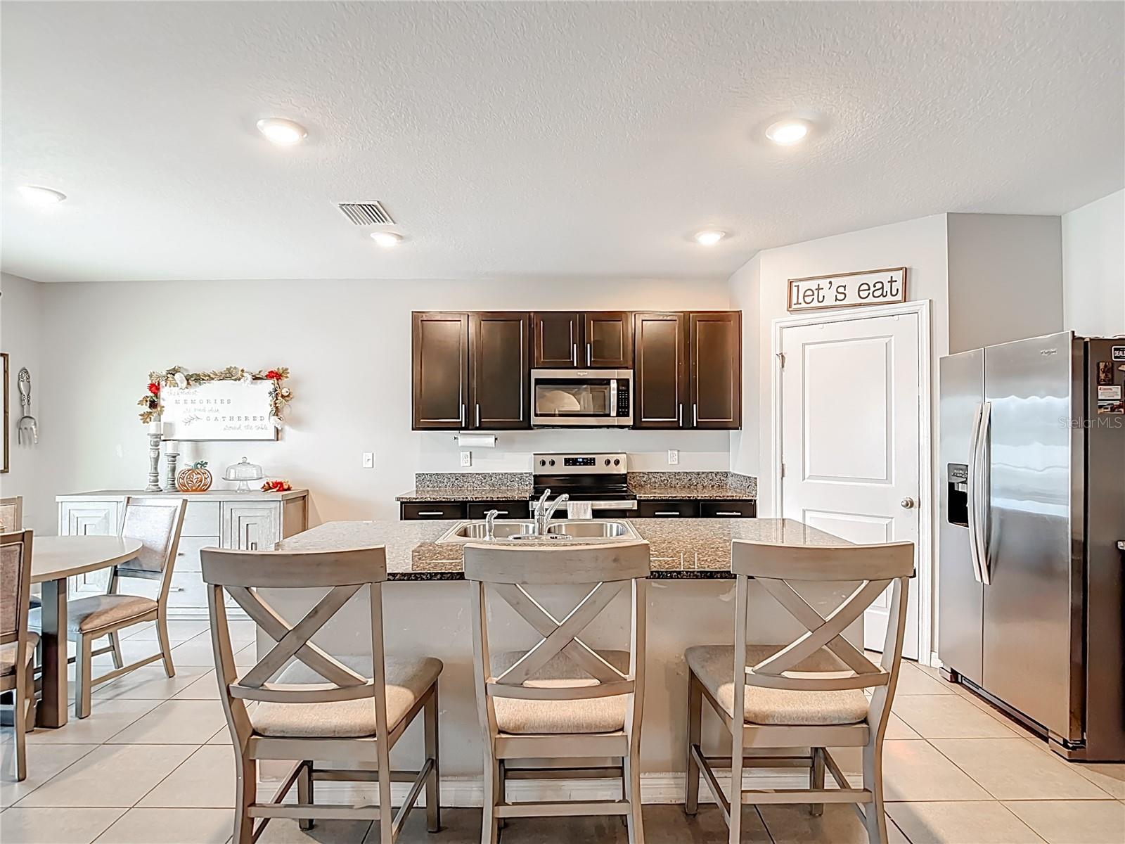 Kitchen with stainless steel appliances