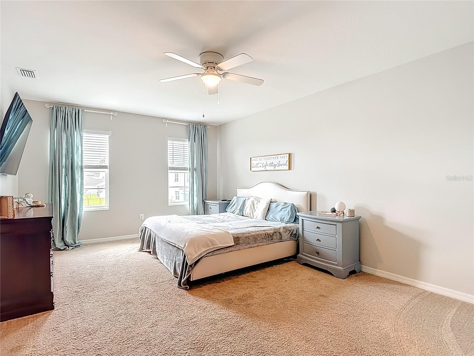2nd Floor Primary Bedroom fits this Kingsize Bed easily