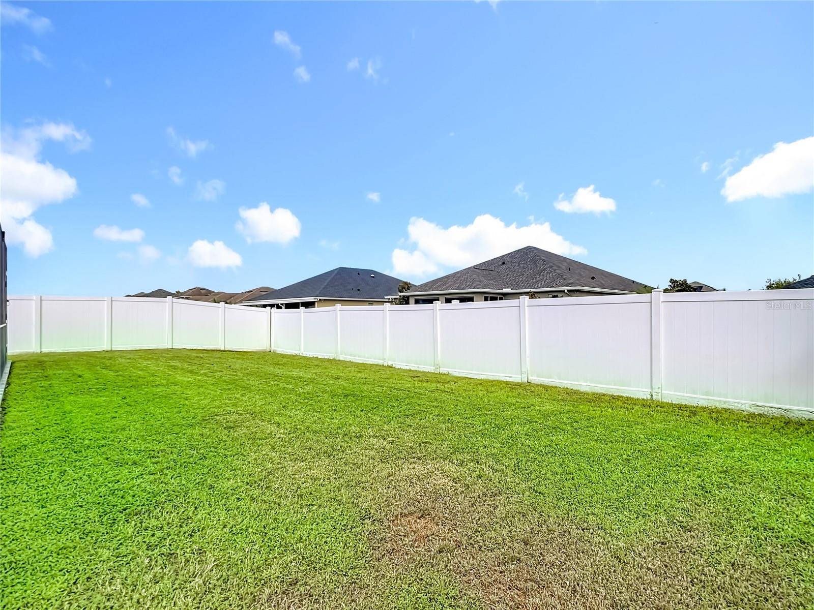 Fully fenced back yard