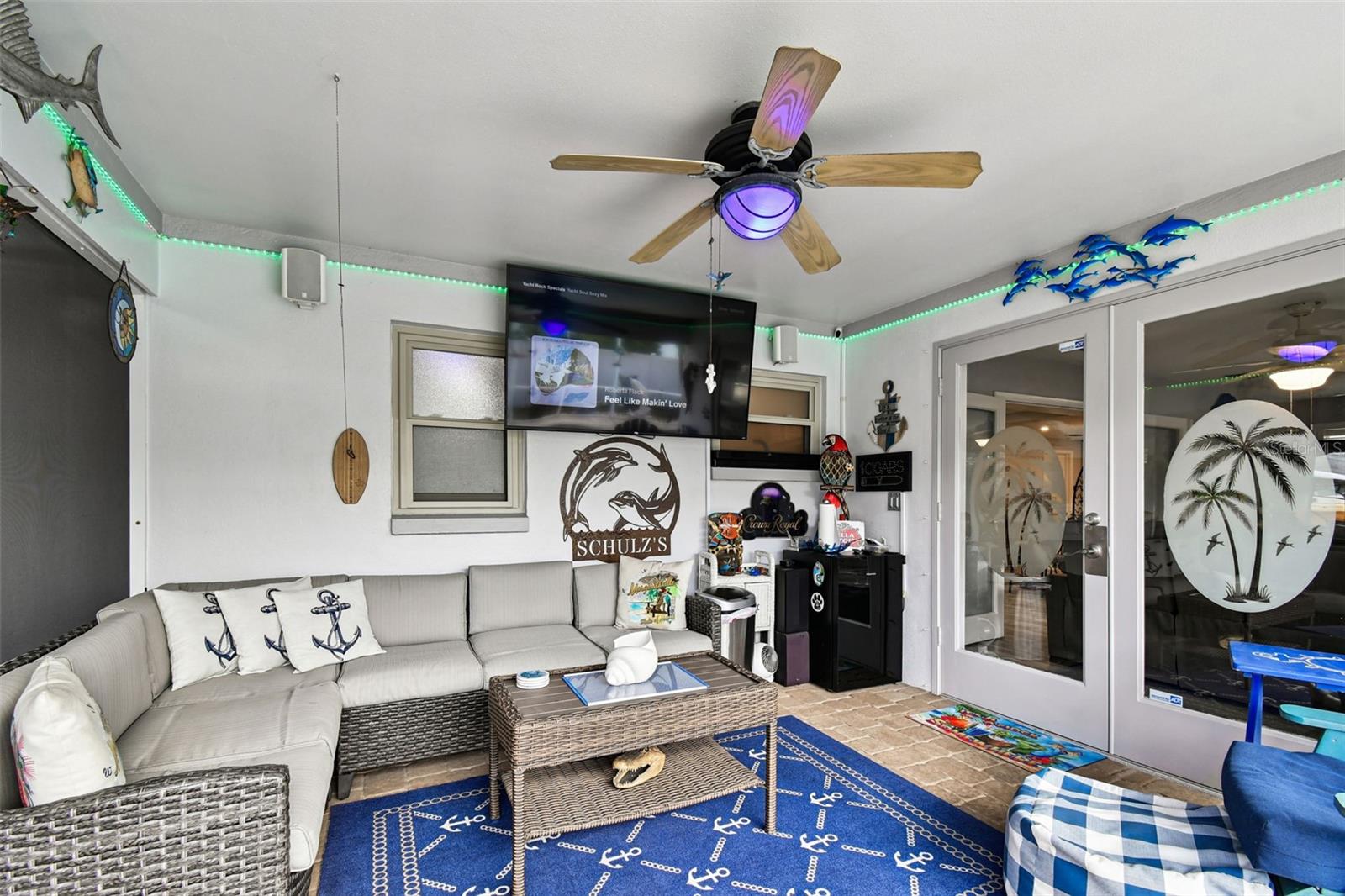 Watch TV from the swimming pool and spa