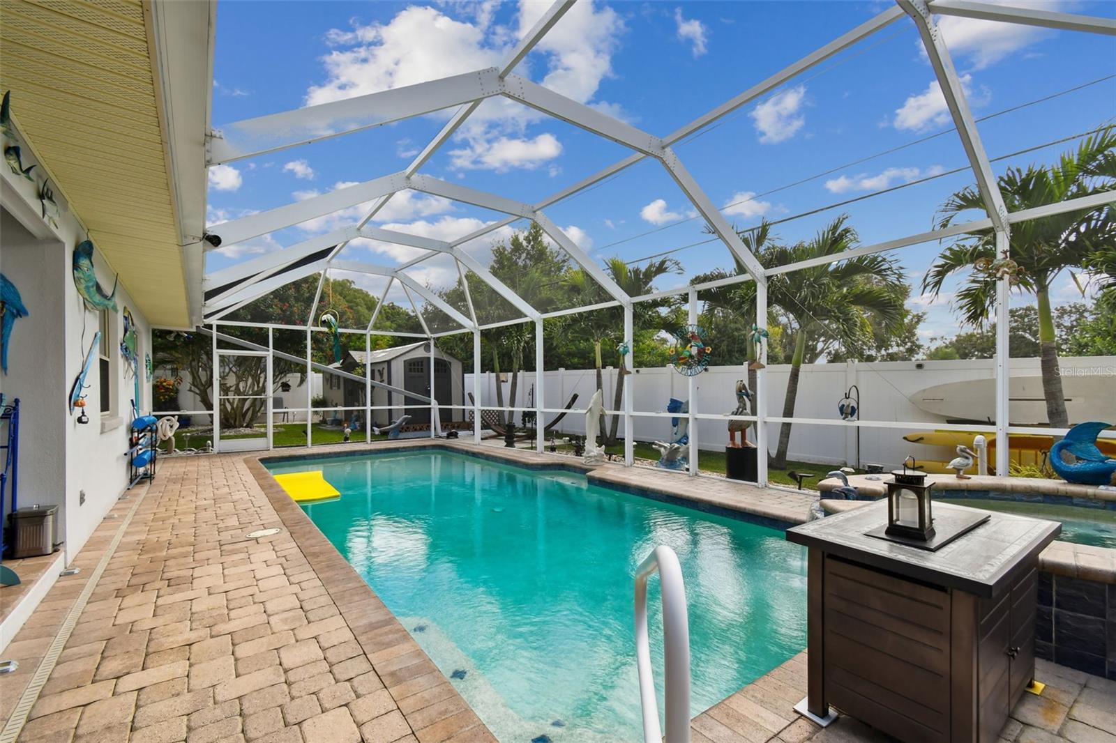 Screen enclosed swimming pool