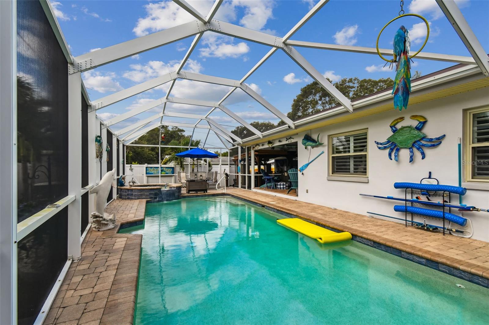 Swimming pool with spa