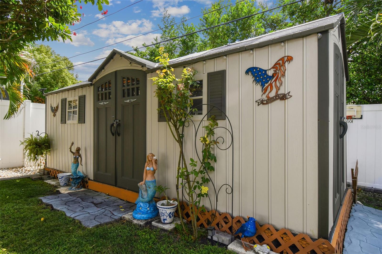 Shed in backyard for storage