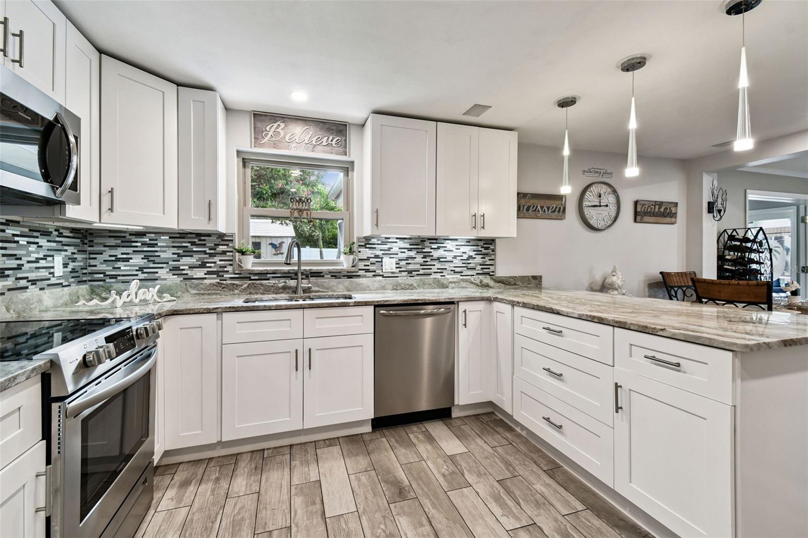 Stainless steel appliances.