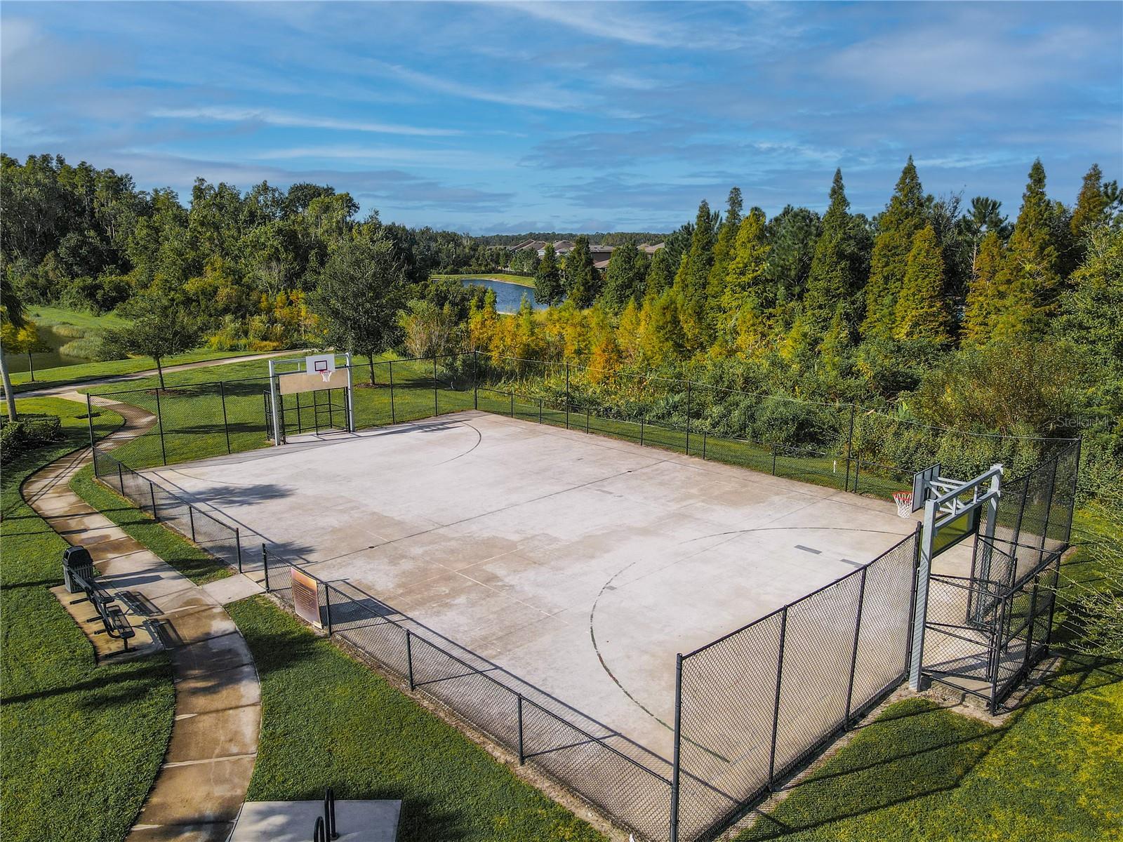 Basketball courts.