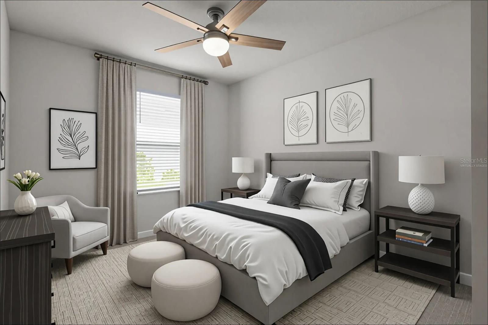 Bedroom 2 - virtually staged