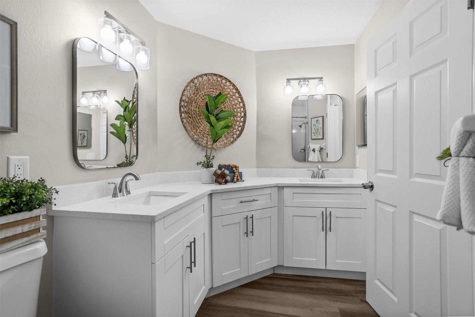 Double Sink Master Bath Updated Cabinetry