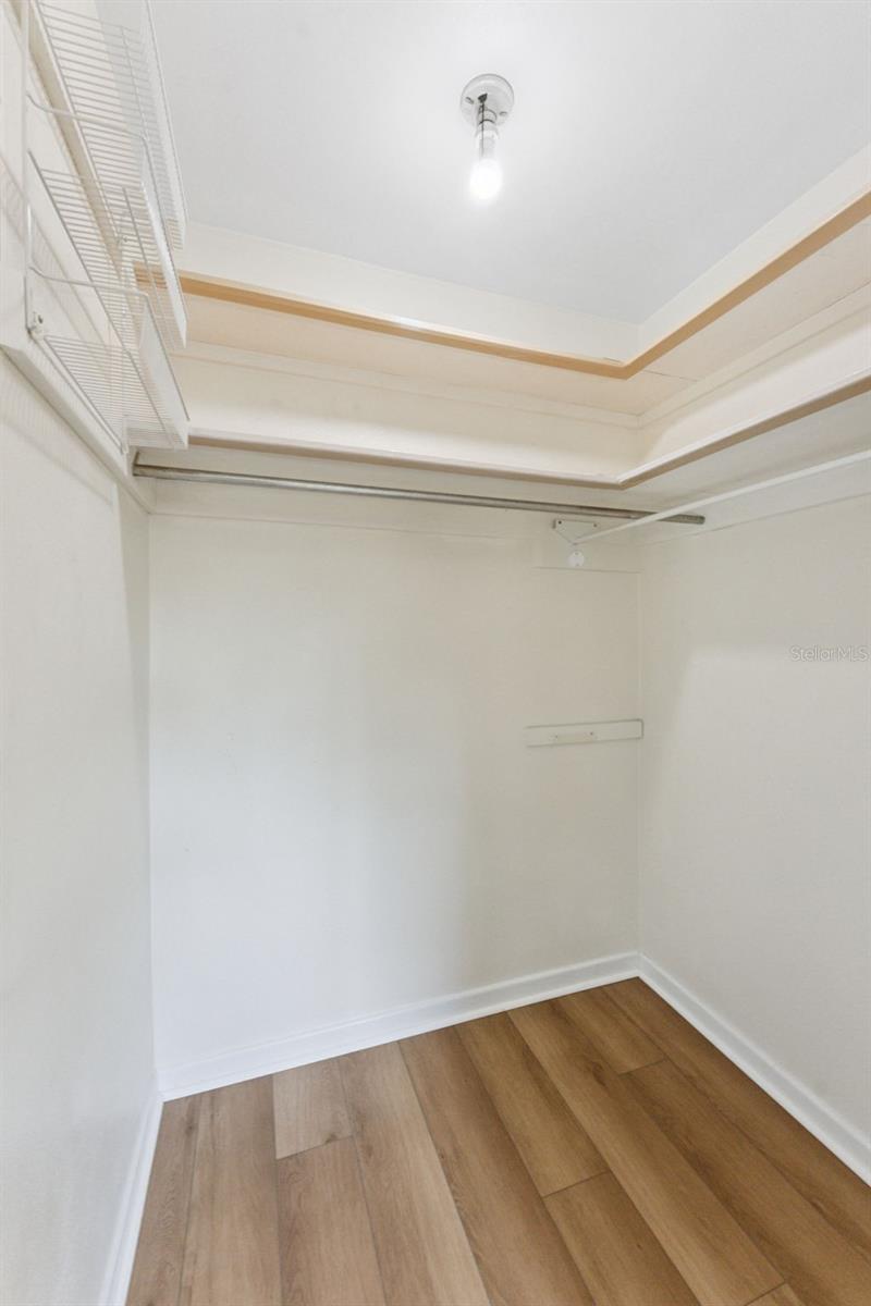 Organize in style! The primary bedroom features a spacious walk-in closet with plenty of room for all your wardrobe essentials