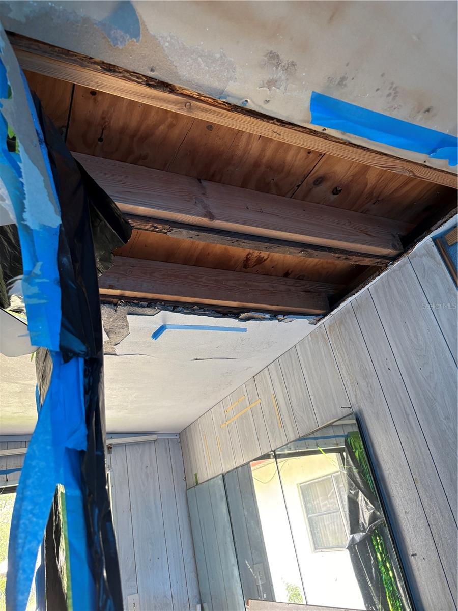 CEILING DAMAGE-ENCLOSED PATIO