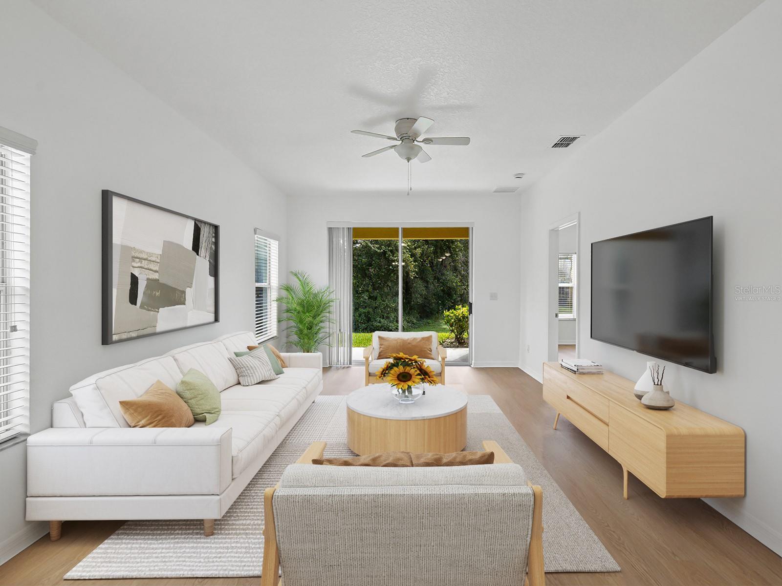 Virtually staged great room