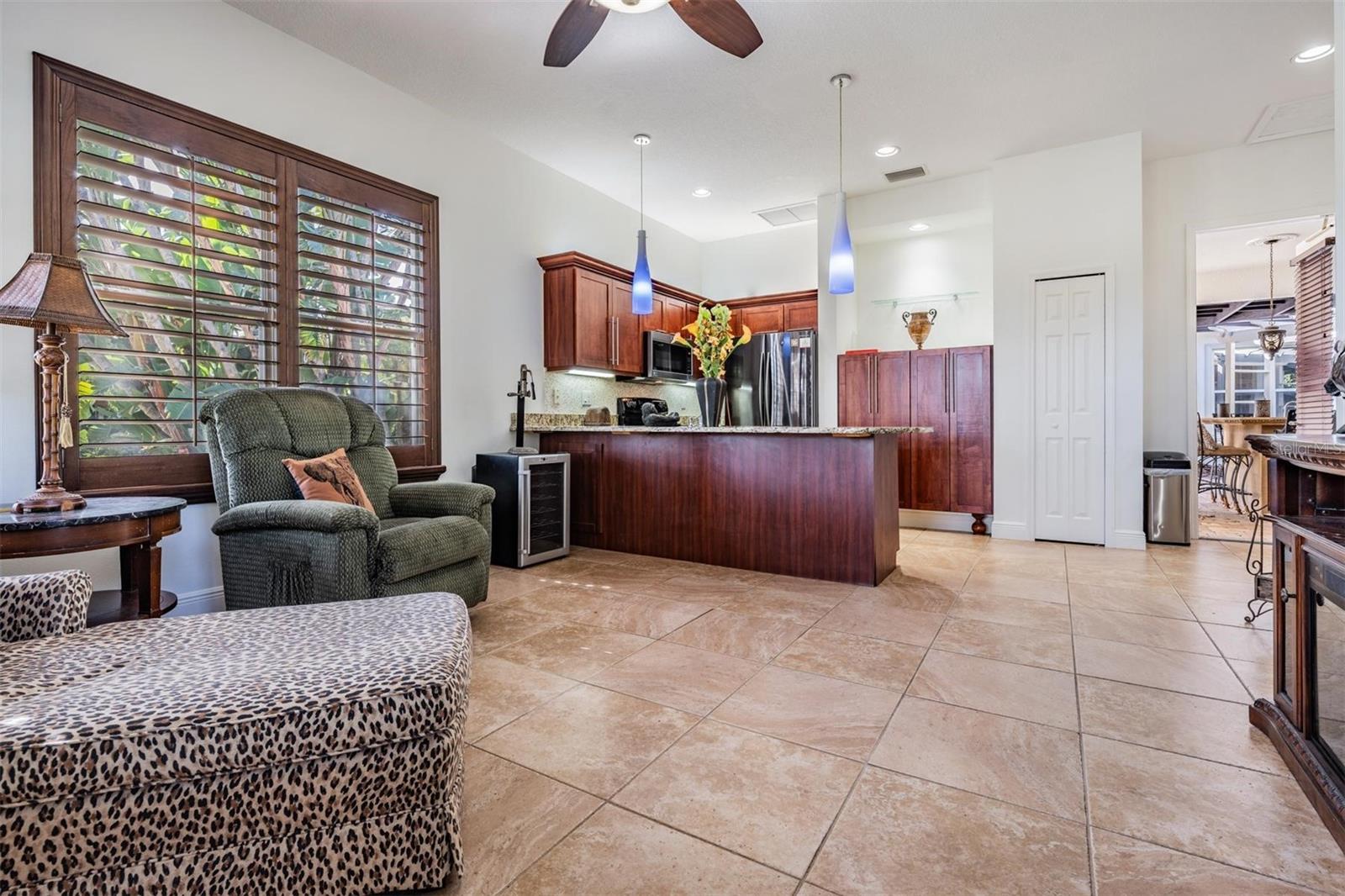 Casita view of Family Room and Kitchen