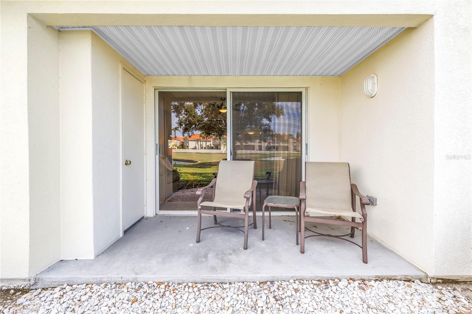 Back Patio has storage closet