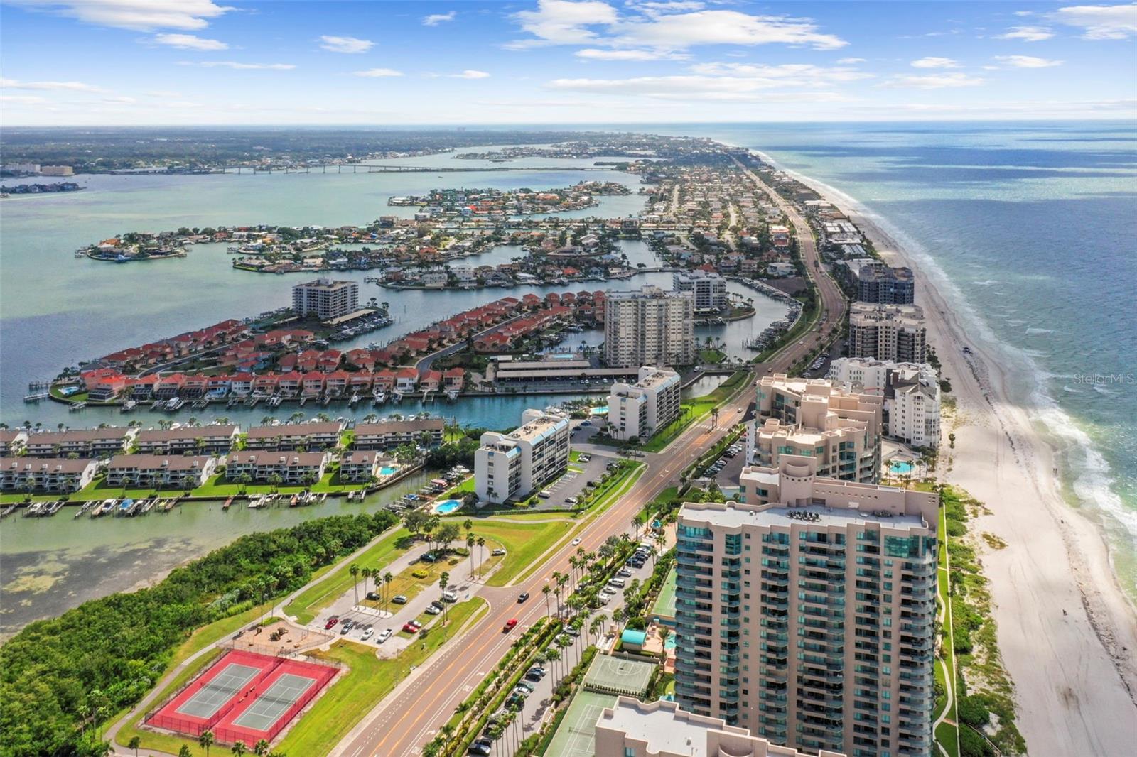 Aerial View Of Sand Key - Notice The Tennis Court