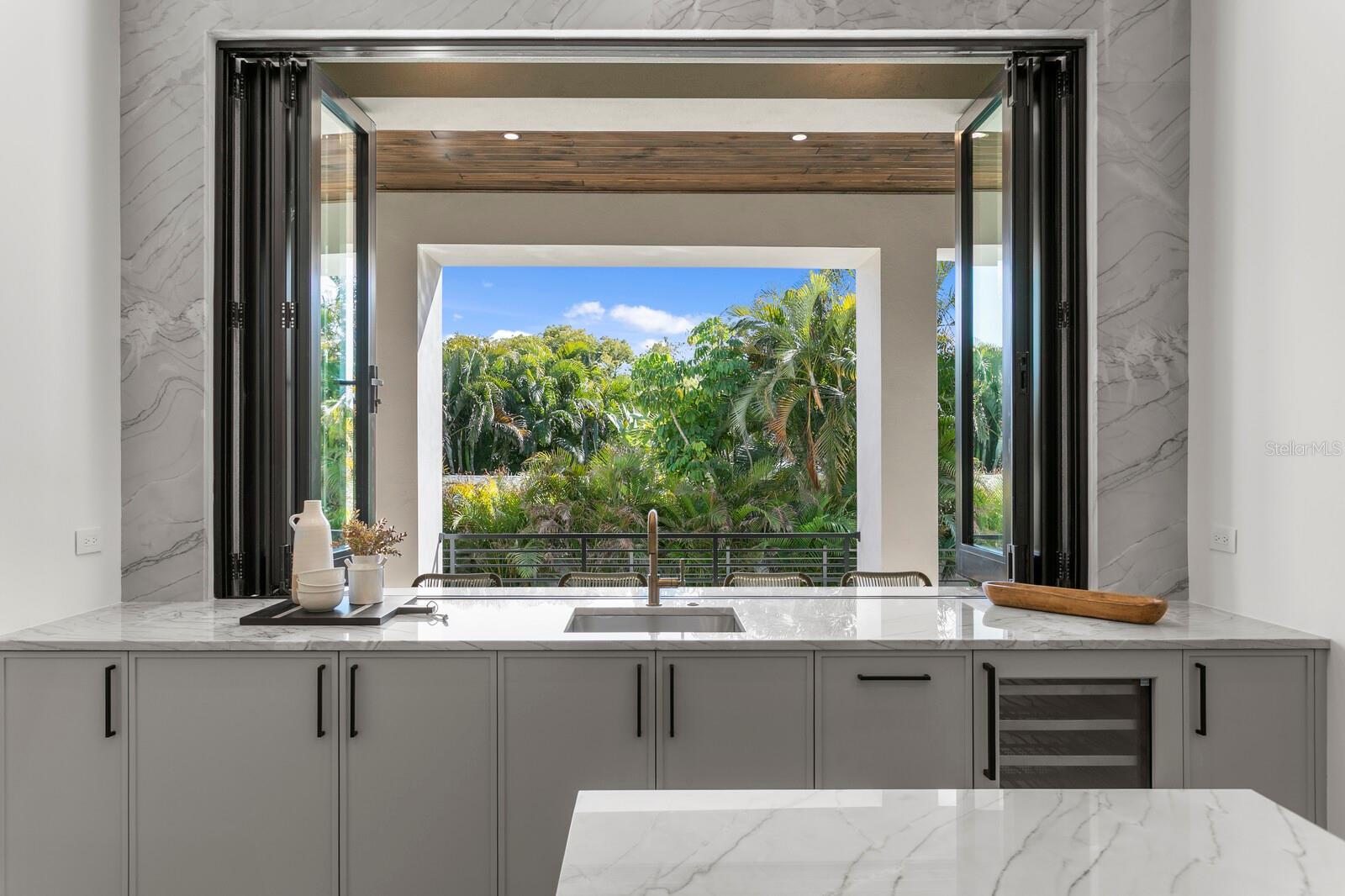 Kitchen indoor outdoor pass through