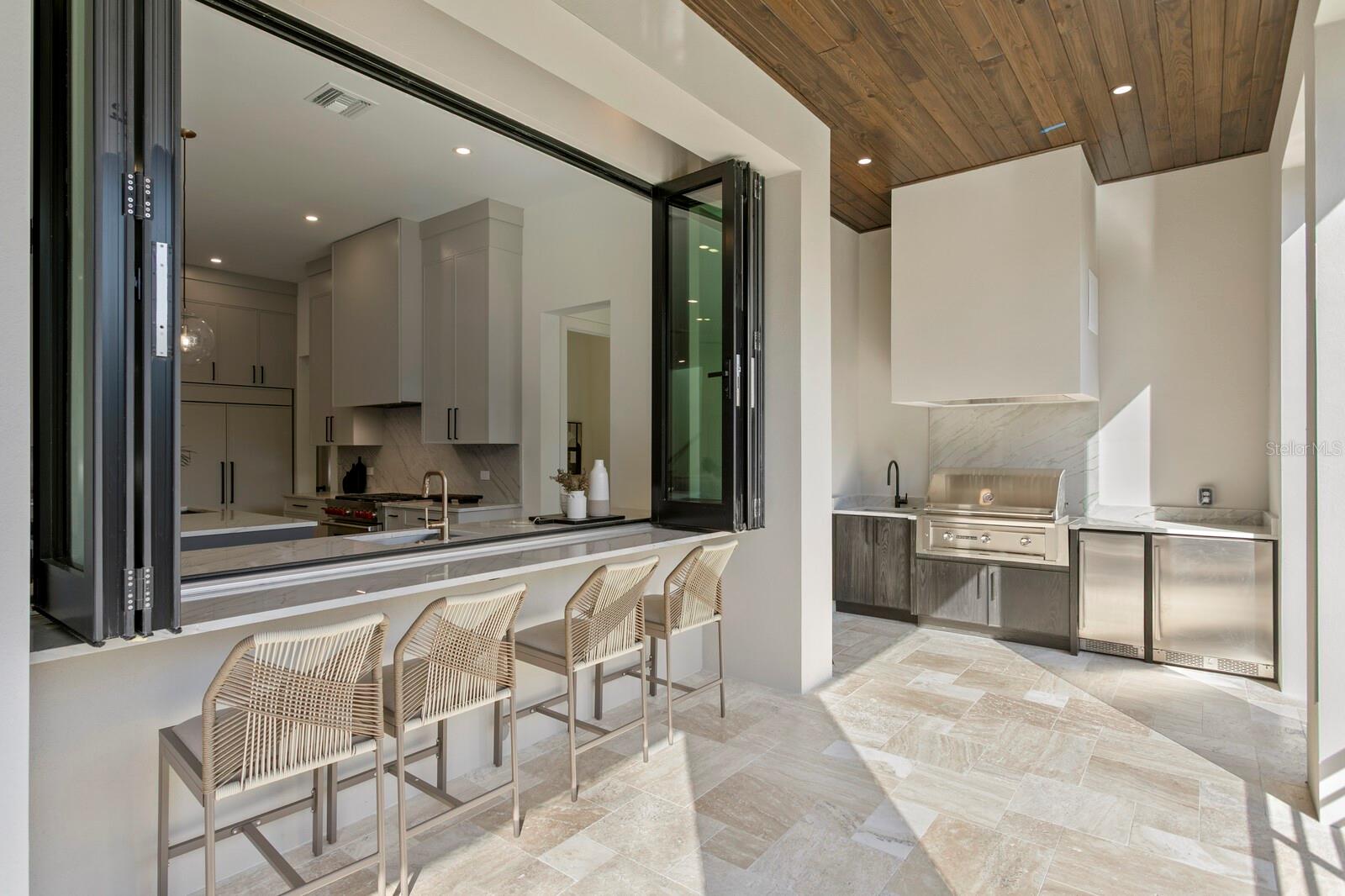 Indoor Outdoor Pass Thorough, Outdoor Kitchen